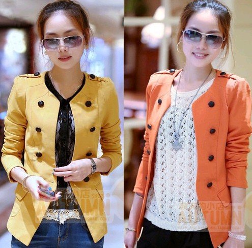 Womens Lady Double-Breasted Long Jacket Coat Outwear Blazer S M L