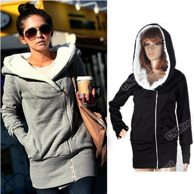 Womens Long Sleeve Casual Zip Up Tops Hoodie Coat Jacket Outerwear Cotton WT001