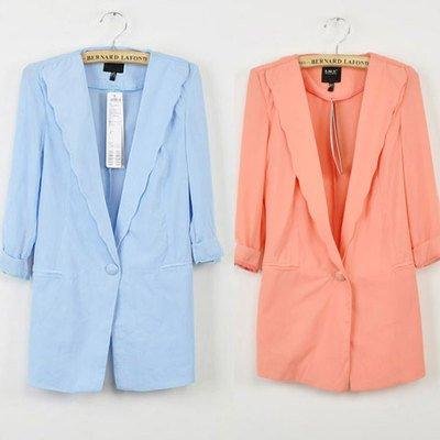 Womens One Button Lapel Casual Suits Blazer Jacket Outerwear Coats FF1020