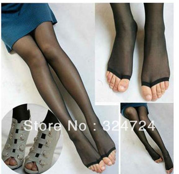 Womens Silk Stocking Sexy Tights pantyhose Lady dew toe tights Socks With Toes For Open Toe Shoes 12D Free Shipping