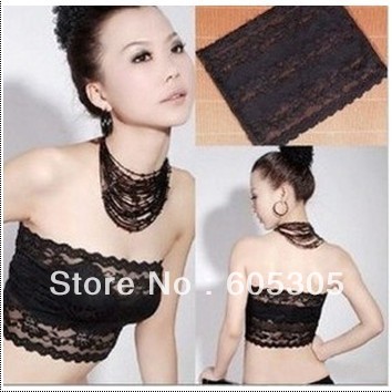 Womens Temperament sexy lace hook flower wrapped chest padding vest wrapped chest tube top Free Shipping 1169