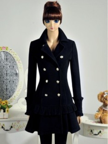 Womens Winter Wool Coat Trench Parka Outwear Double-breasted Jacket