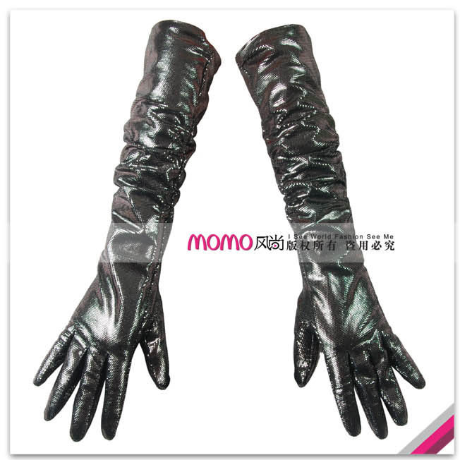 Woodpecker women's 45cm print design sheepskin long gloves limited edition genuine leather pearl leather gloves