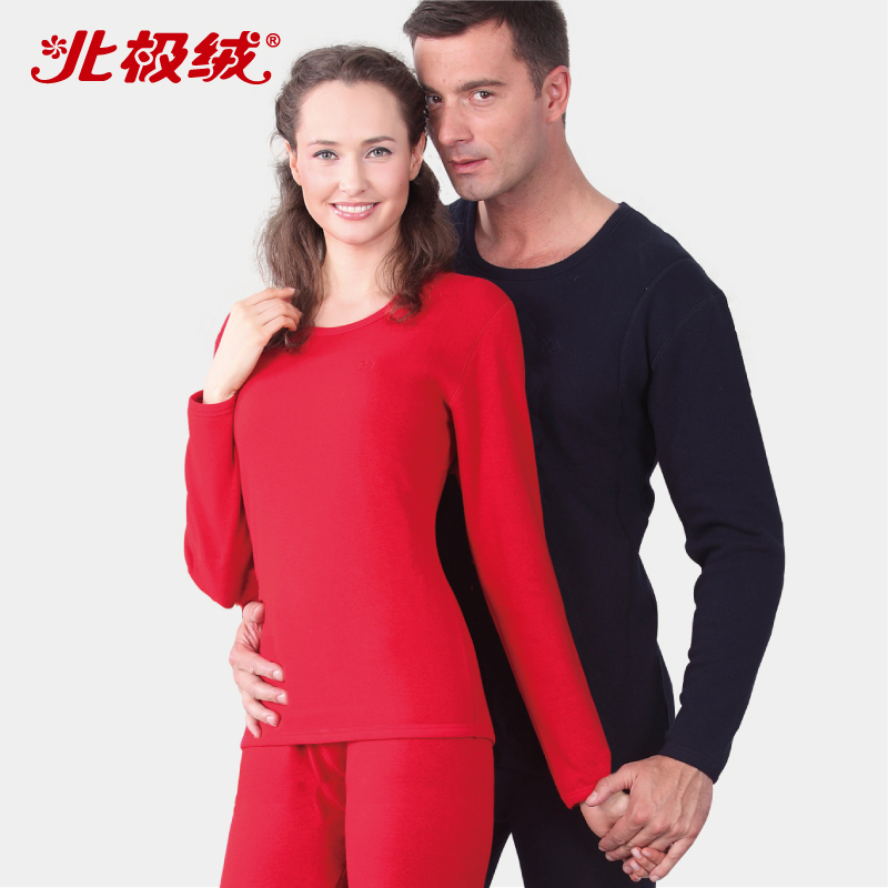 Wool bamboo gold cashmere thermal underwear thickening plus velvet set male women's long johns