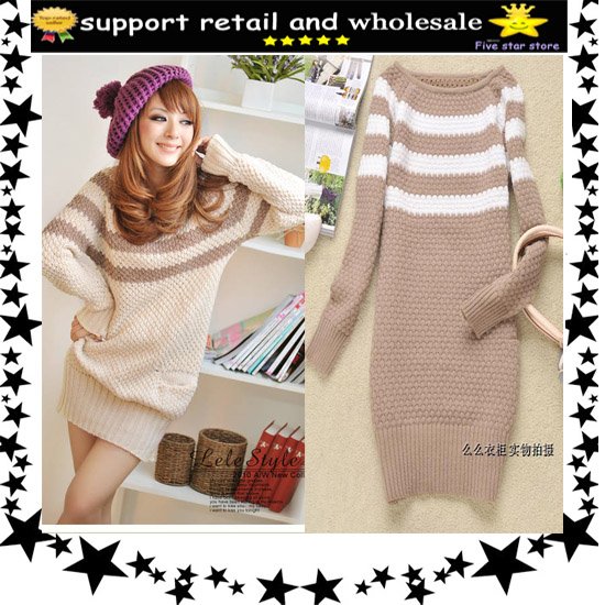 woolen round collar knitwear,weave sweater, women clothes, christmas women lovely deer long sweater (LD-1118-3)