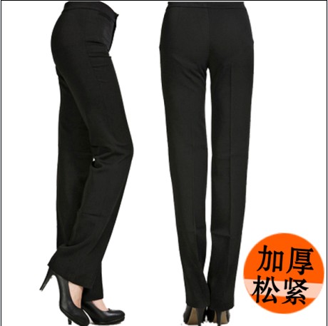 Work wear autumn and winter black pants trousers thickening black straight pants work pants