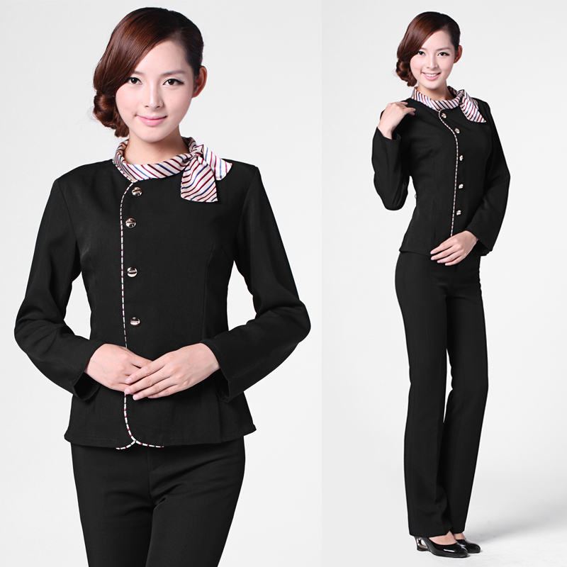 Work wear autumn and winter female front desk uniform clothes work wear cravat