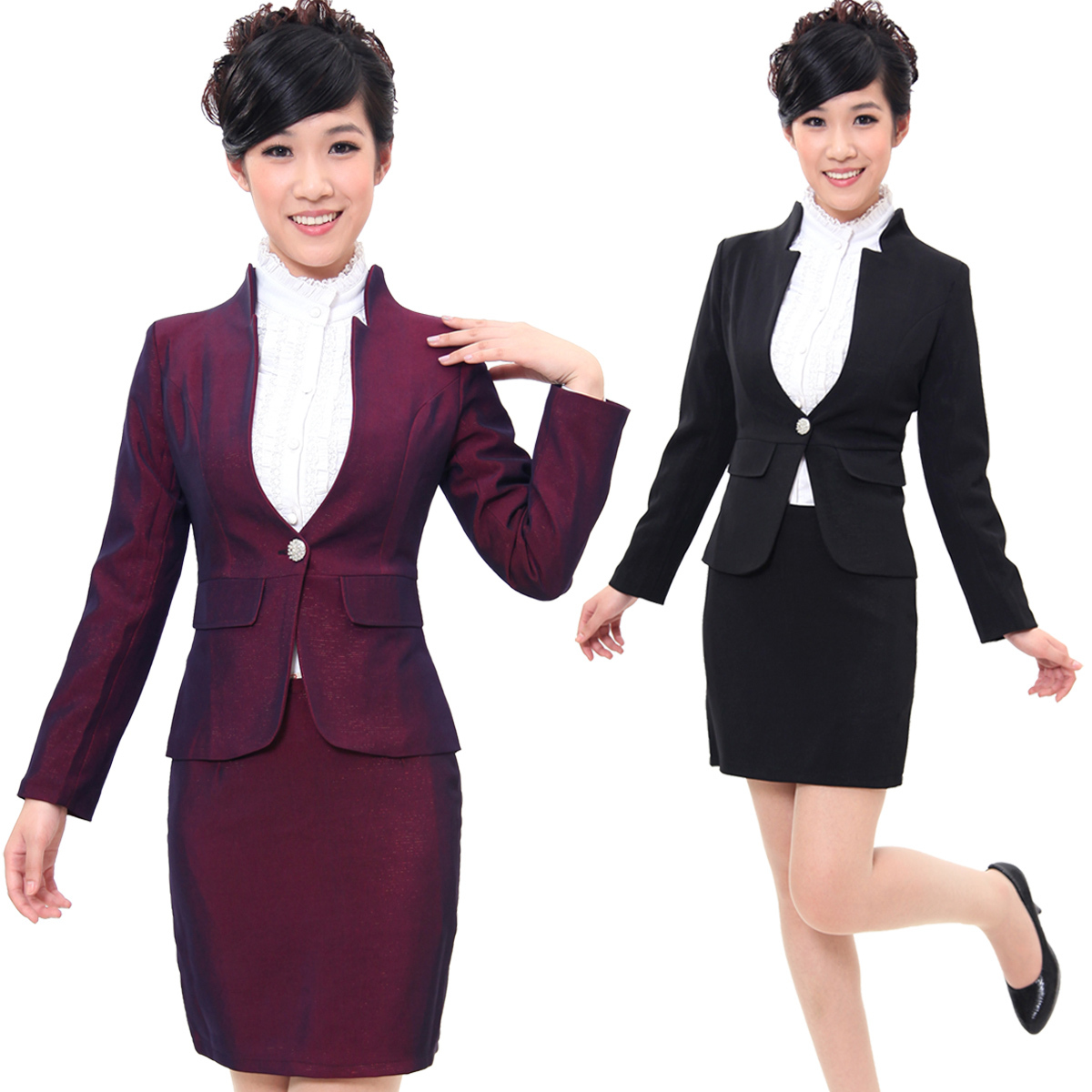 Work wear autumn and winter female front desk work uniforms professional set women's fashion ol