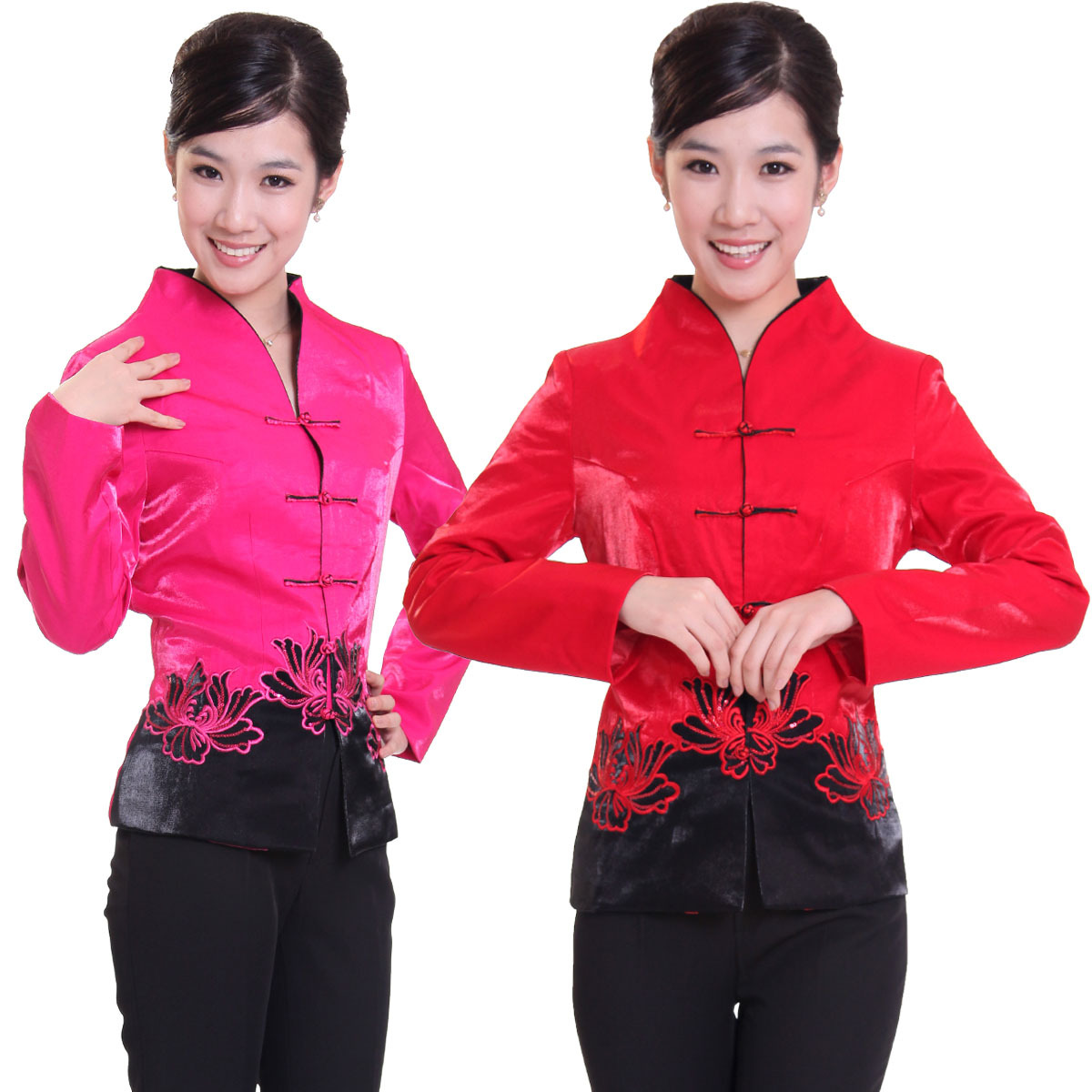 Work wear autumn and winter female tang suit long-sleeve work wear front desk clothes