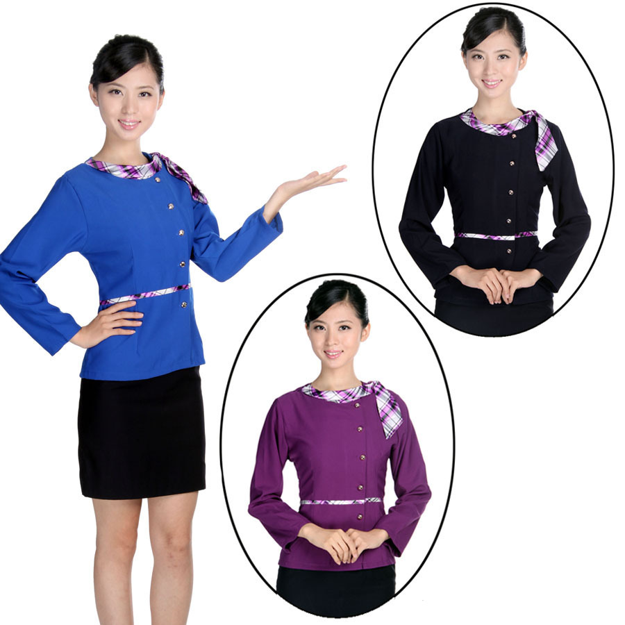 Work wear autumn and winter long-sleeve female front desk work uniforms