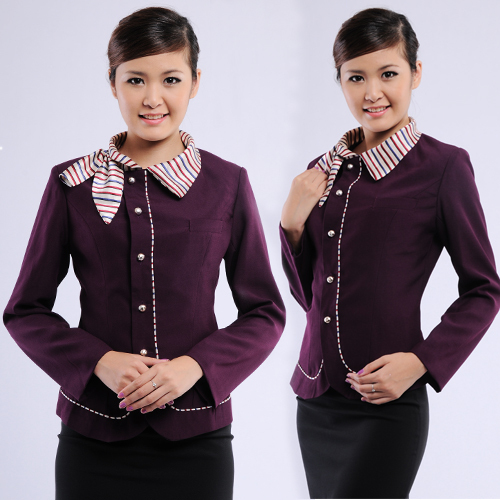 Work wear autumn and winter long-sleeve female waiter clothes front desk stewardess uniforms maghreb