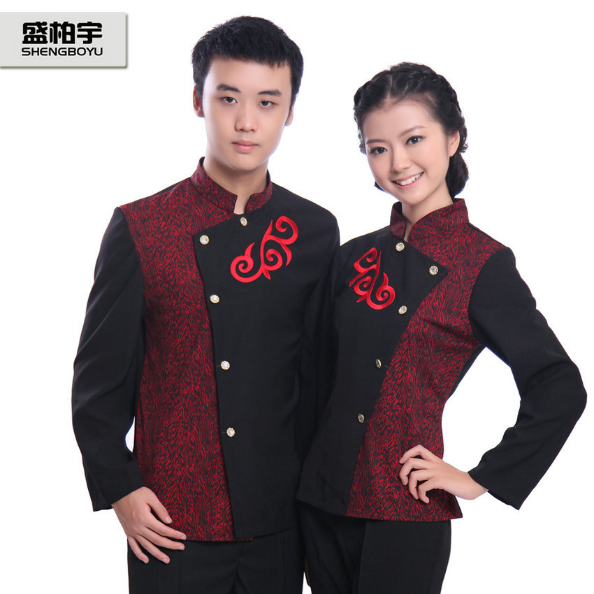 Work wear autumn and winter staff uniforms waiter clothes uniform male Women