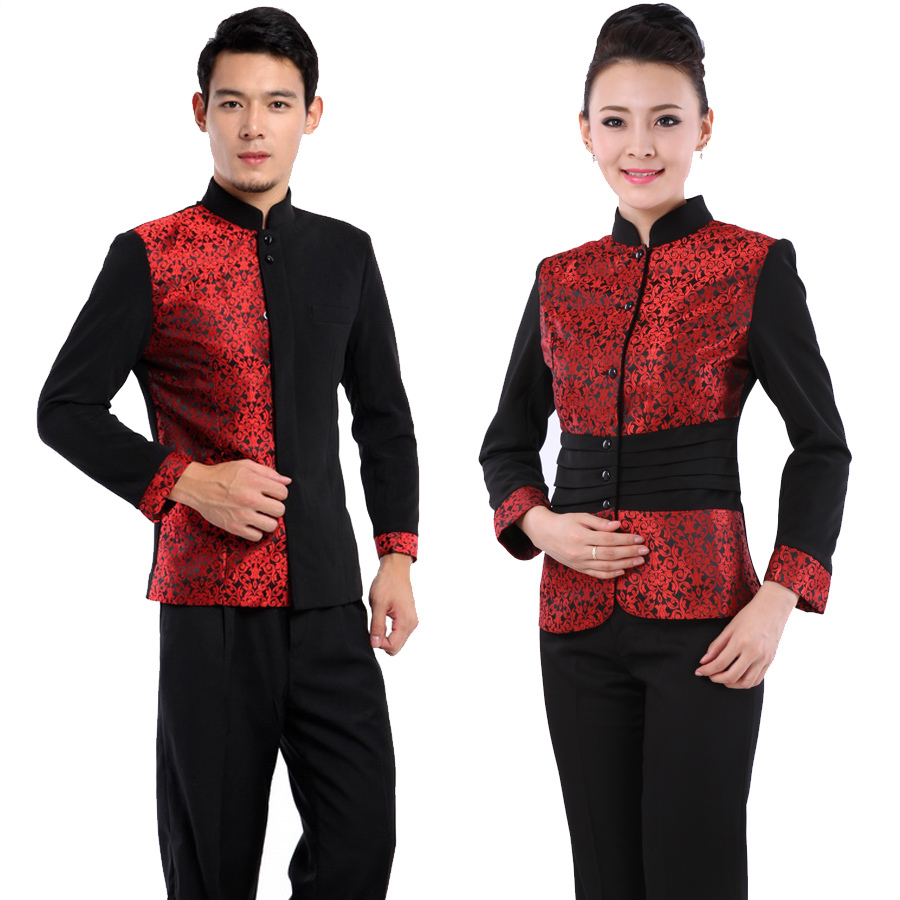 Work wear autumn and winter stewardess clothing front desk uniform long-sleeve waiter uniform