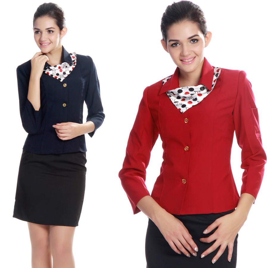 Work wear autumn and winter the front desk long-sleeve female uniform