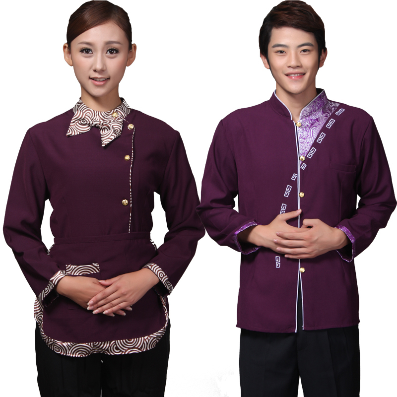 Work wear autumn and winter work wear long-sleeve waiter clothes lovers design