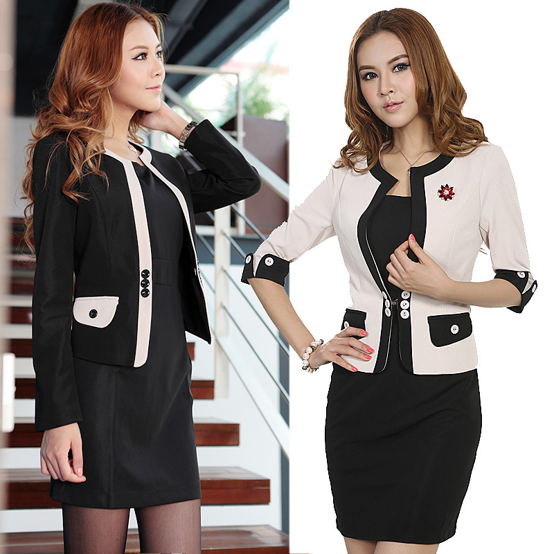 Work wear clothing skirt fashion set plus size formal ol women's uniforms