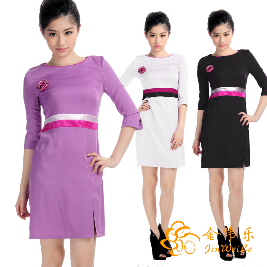 Work wear high quality work wear summer short-sleeve stewardess uniforms mr012 .