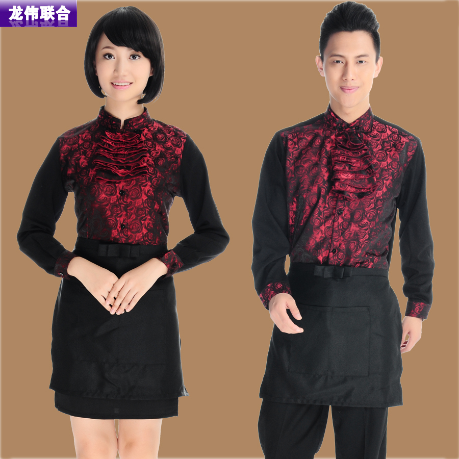 Work wear long-sleeve waiter uniform front desk autumn and winter ct638