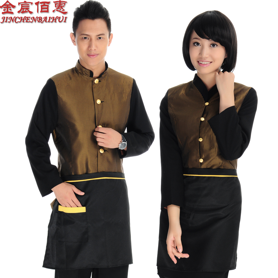 Work wear restaurant uniforms autumn and winter long-sleeve work wear 636