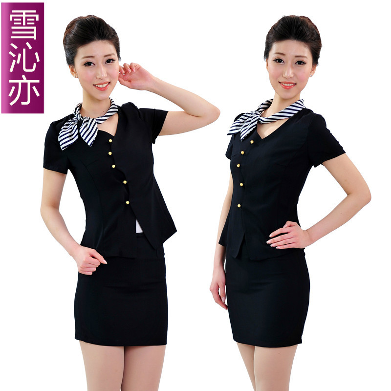 Work wear summer female flight attendants uniforms professional set ktv clothes