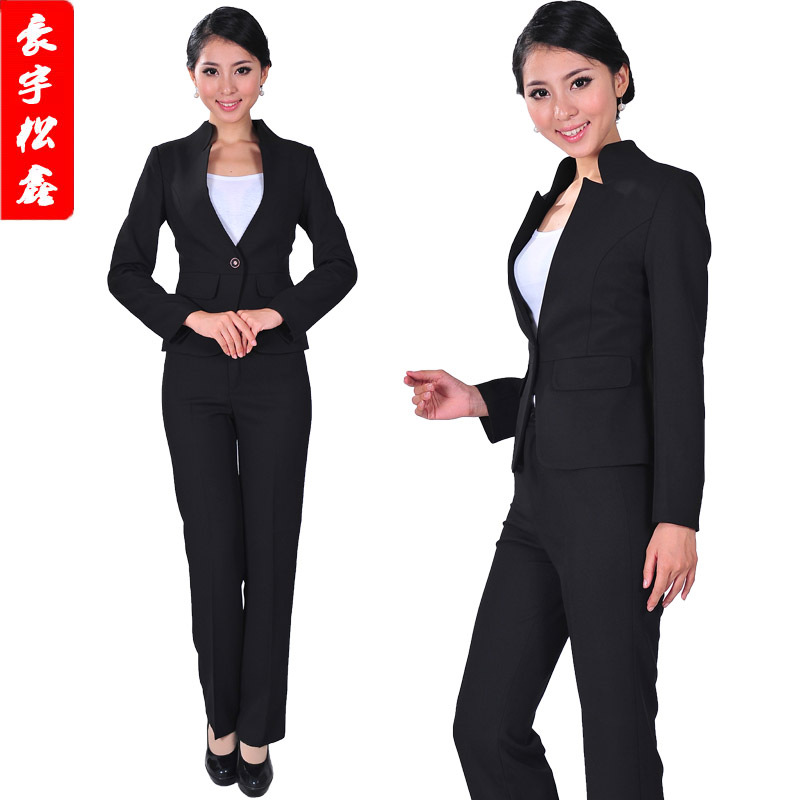 Work wear summer female flight attendants uniforms professional set ktv front desk work wear hx039