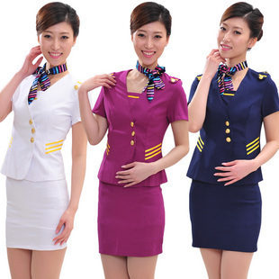 Work wear summer female front desk stewardess uniforms professional set ktv short-sleeve clothes