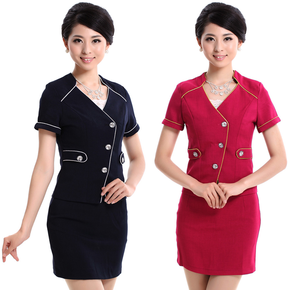 Work wear summer female front desk uniform stewardess clothes professional set