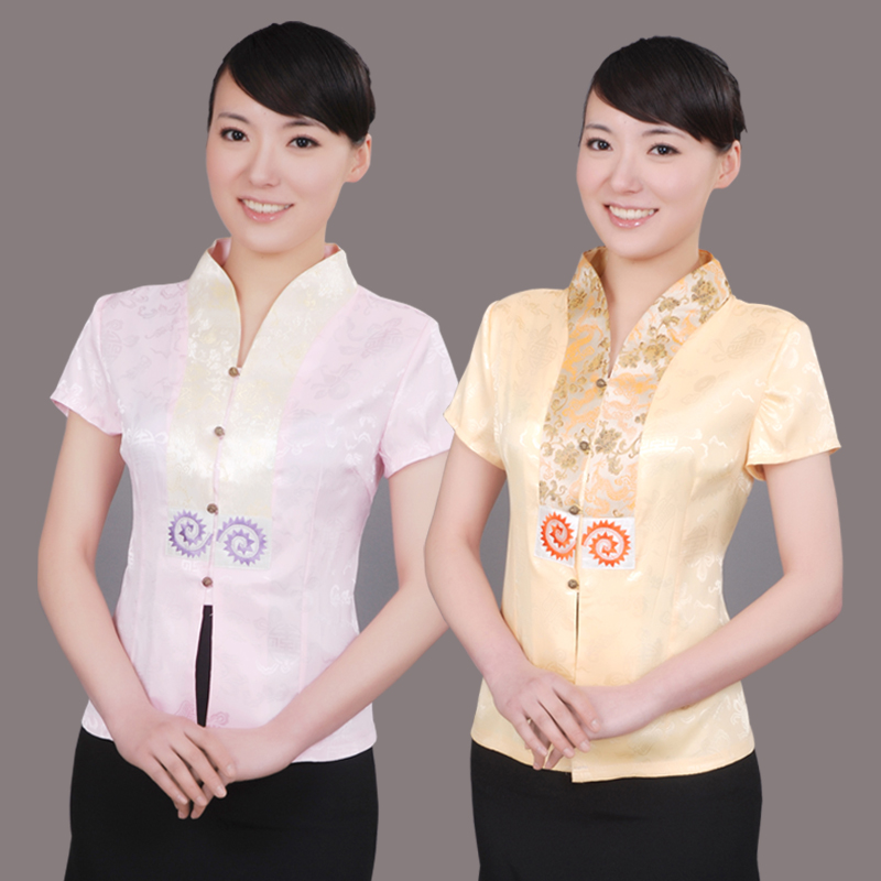 Work wear summer female waiter uniform short-sleeve work wear clothes pediluvium technicalness service