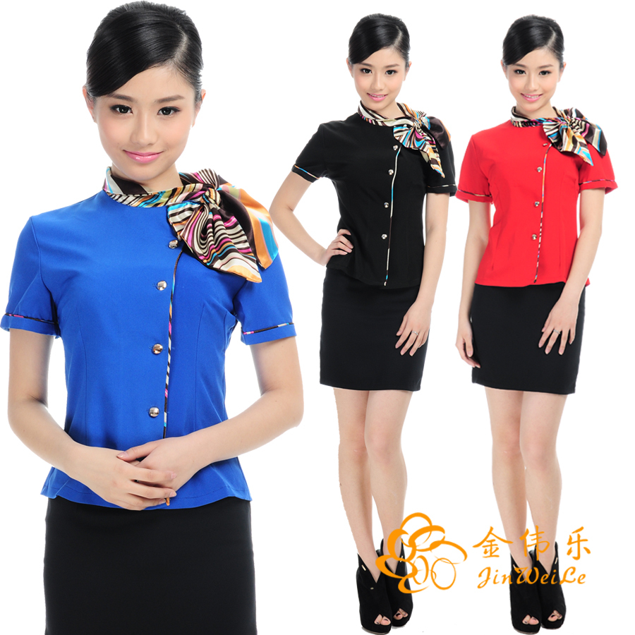 Work wear summer female work wear short-sleeve uniform ct166