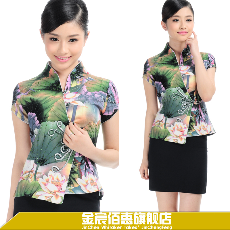 Work wear summer short-sleeve female waiter uniform clothes