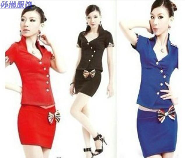 Work wear summer short-sleeve ktv professional set stewardess uniforms