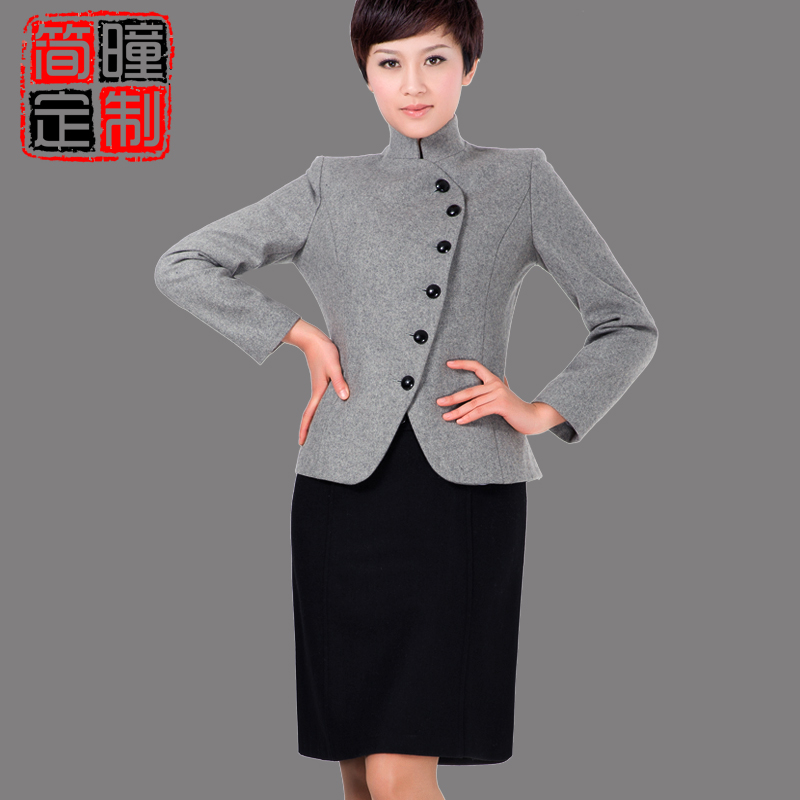 Work wear women's skirt autumn and winter new arrival long-sleeve woolen top outerwear a-line skirt set a179