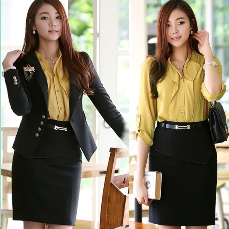 Work wear women's skirt autumn fashion work wear suit set female formal professional women's