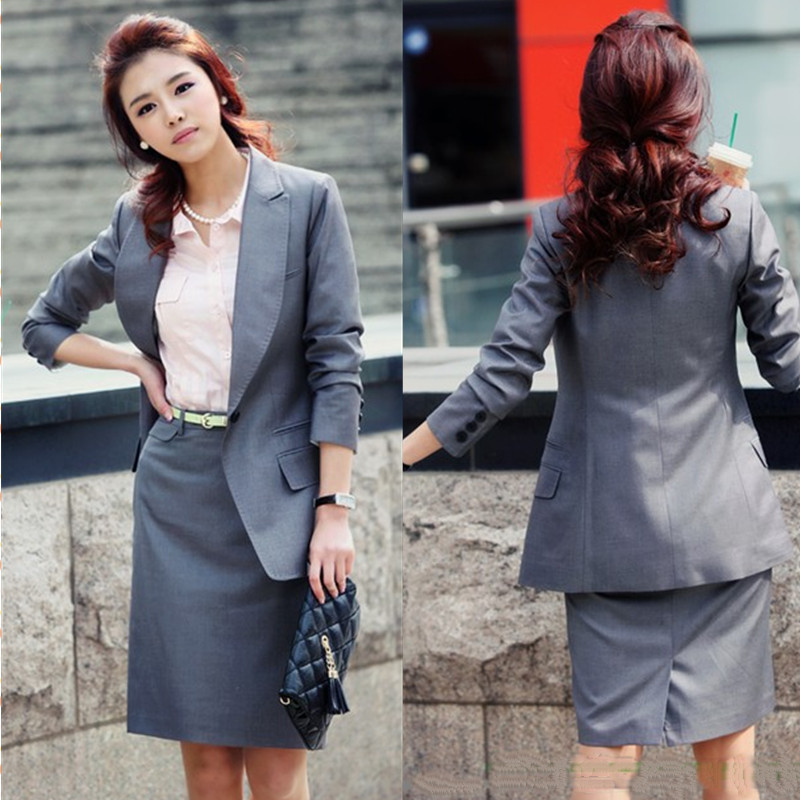 Work wear women's skirt fashion work wear set female autumn elegant formal suit set