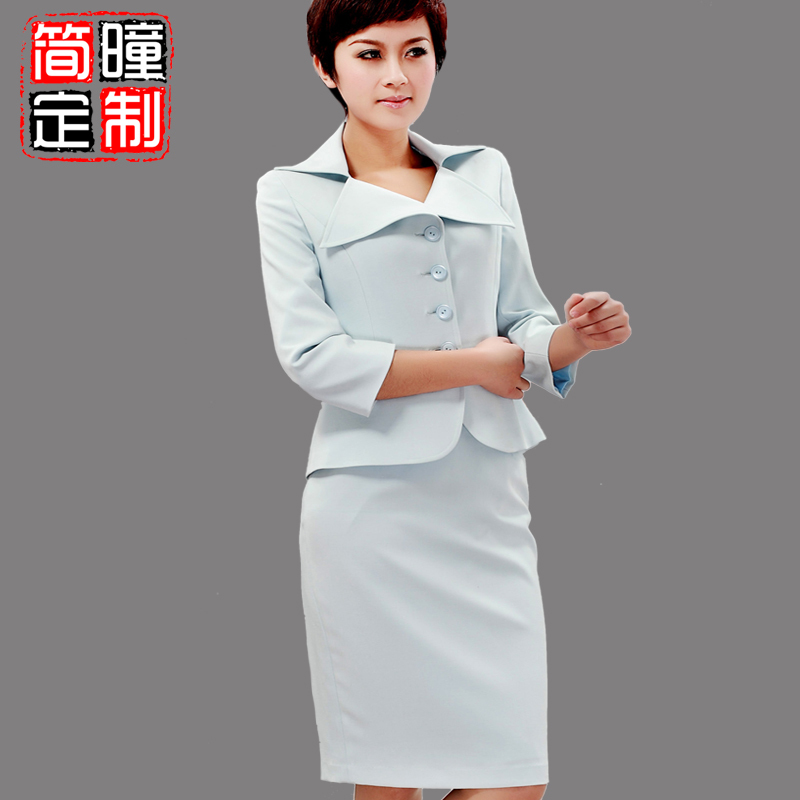 Work wear women's skirt gentlewomen elegant fashion ol tailored skirt set twinset plus size a065