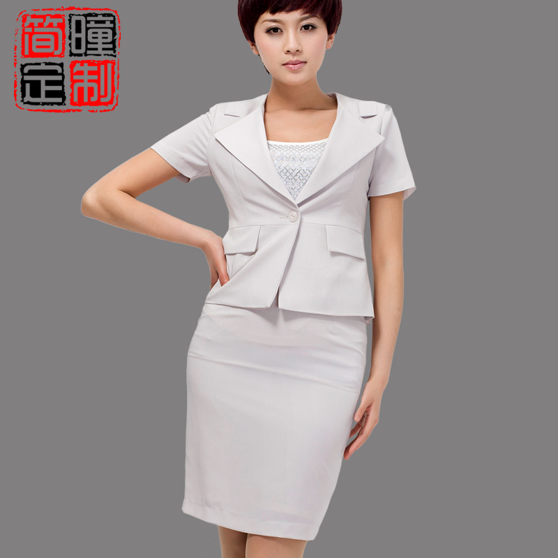 Work wear women's skirt summer elegant fashion set twinset plus size customize a105