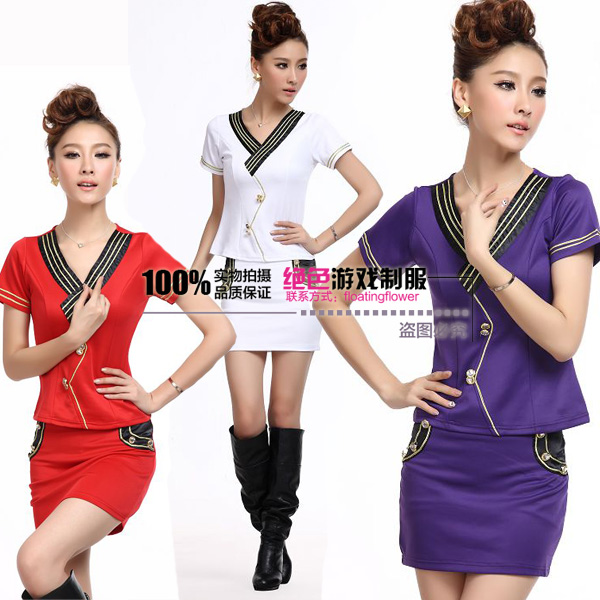 Work wear women skirt stewardess clothing summer sauna, ms. service work wear uniform