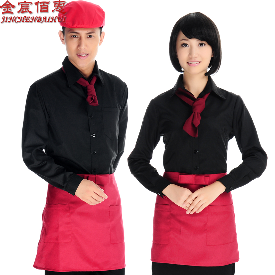 Work wear work wear autumn and winter waiter uniform long-sleeve restaurant uniforms 640