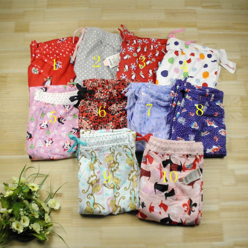 Woven 100% cotton flat flannelette spring and autumn Women lounge pants pajama pants trousers