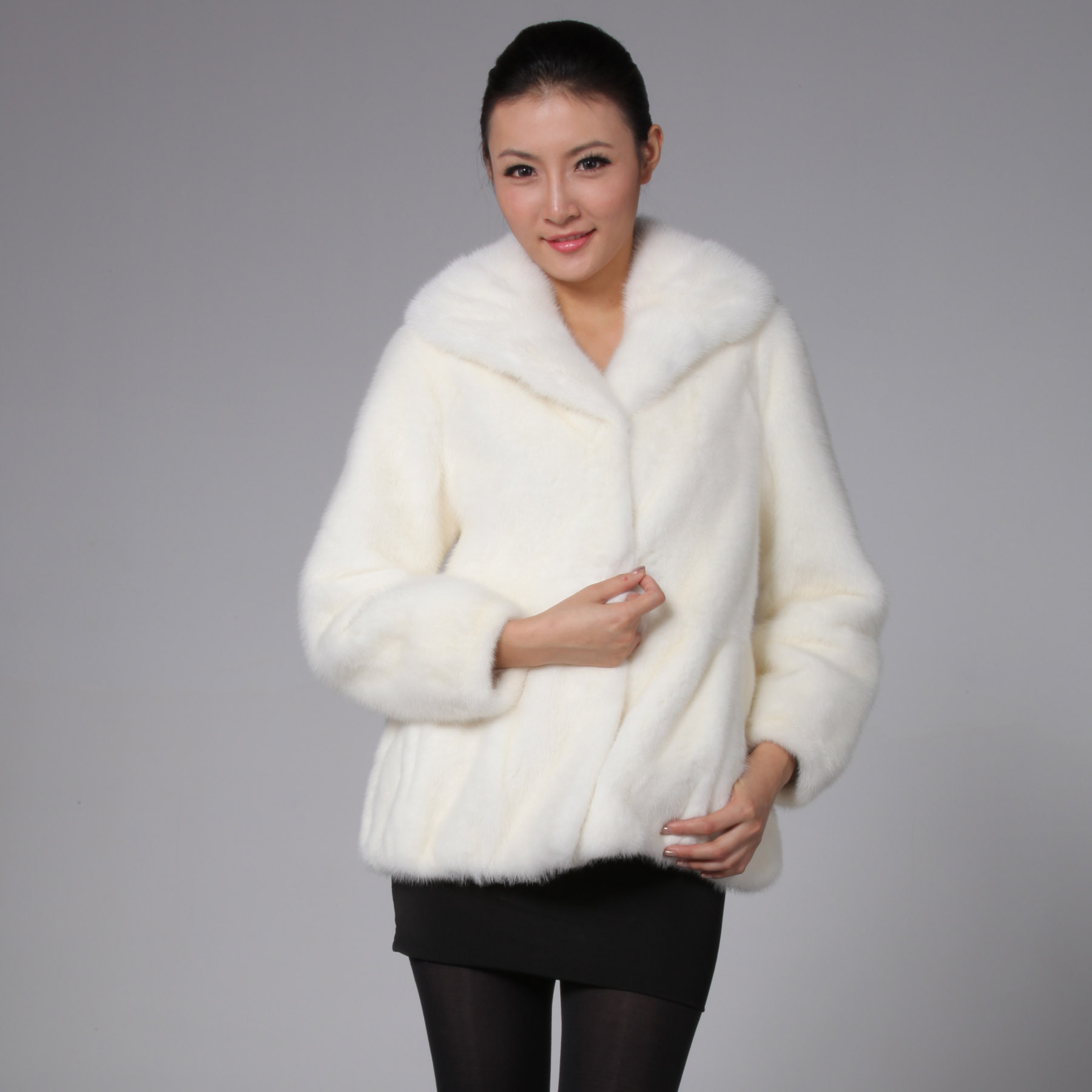 Wpkds torch large lapel marten overcoat women's mink fur regular style 63m2082