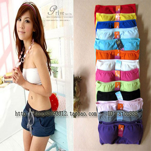 WT033 Sweet candy color tube top tube top corselets underwear coasters shoulder strap