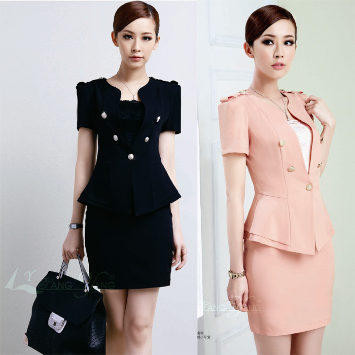 Wuyi lane 2012 summer ol elegant fashion work wear women's pink women's three piece set skirt 209