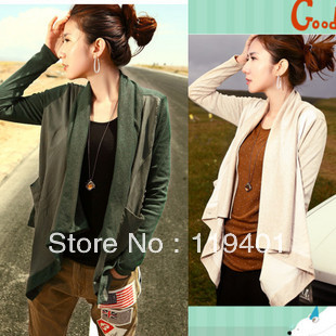 X021 ! Spring all-match irregular patchwork single breasted outerwear cardigan