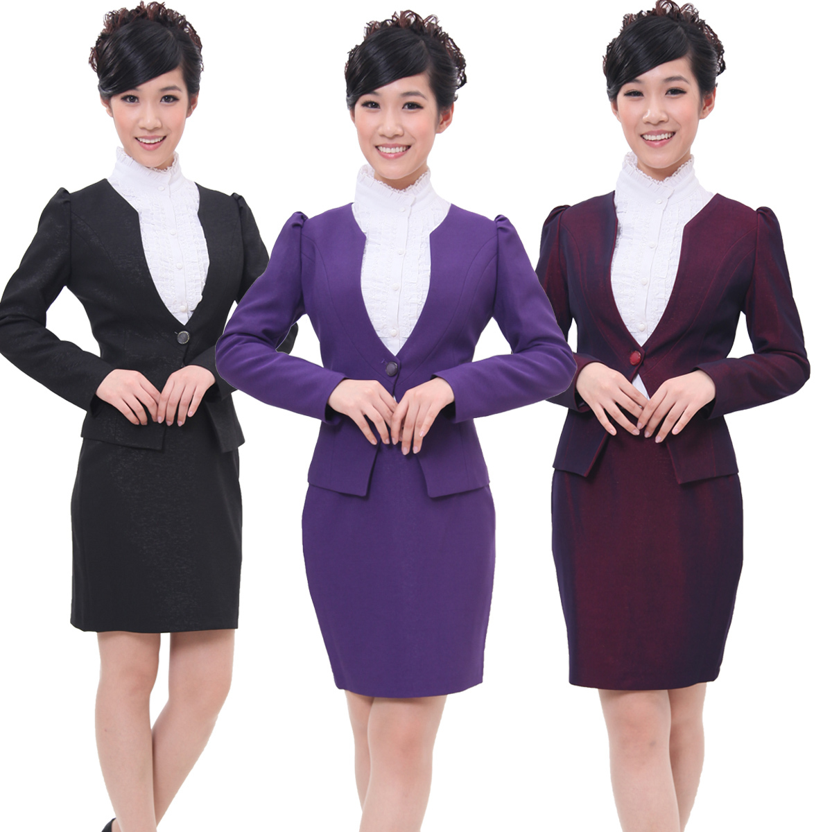 X18 work wear autumn and winter the front desk uniform ol work wear women's fashion skirt set