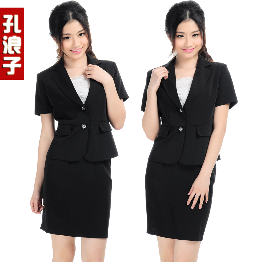 Xf801 work wear women's skirt ol work wear women's set uniform short-sleeve suit