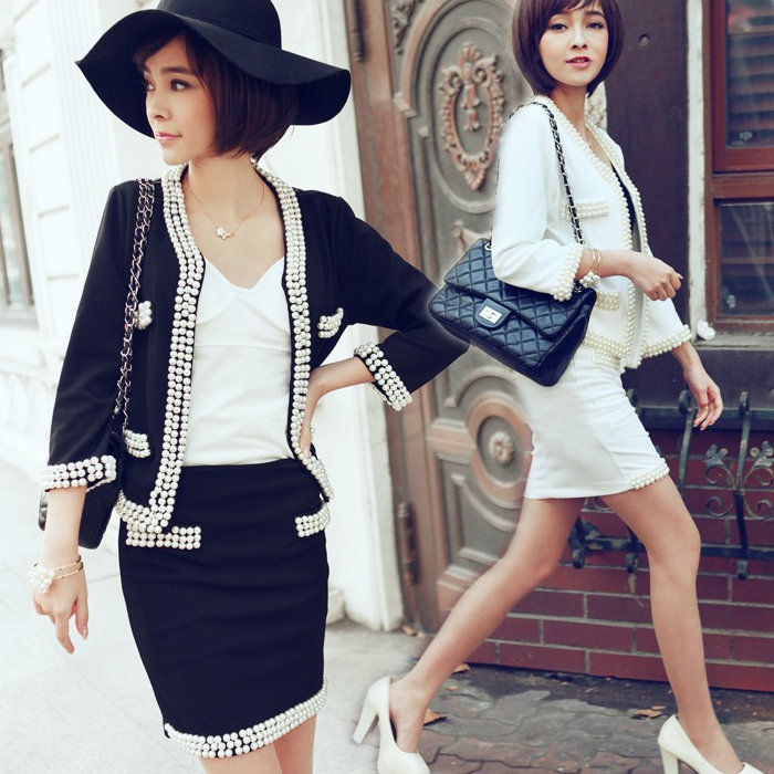 Xuxing 2013 elegant slim ol small knitted set suit short skirt female