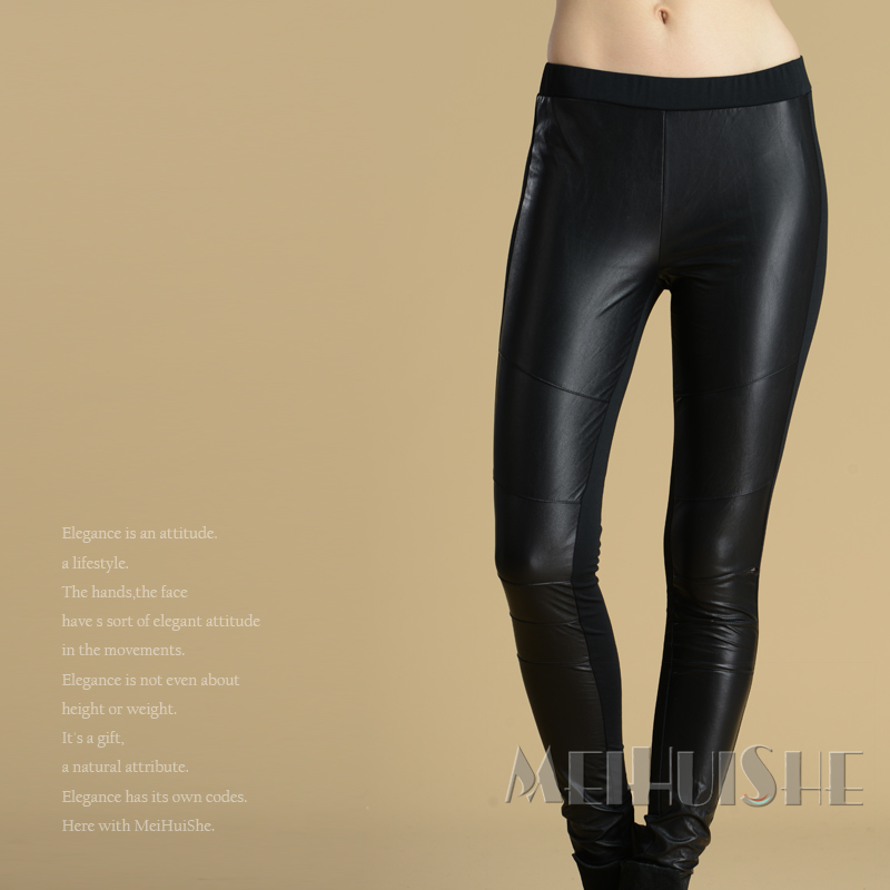 Xxq 12 water washed leather simple elegant all-match legging zsk