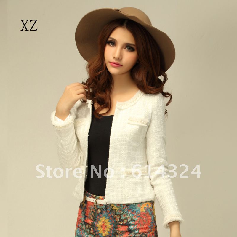 Xz slim small outerwear 2012 autumn outerwear pearl sweater cardigan long-sleeve short jacket female