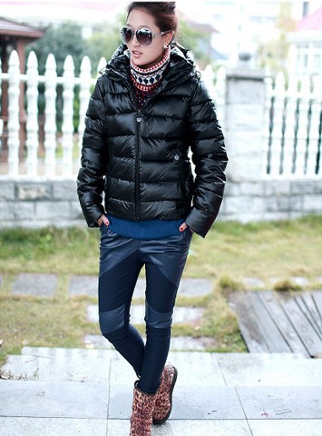 Xzxl-8815 2012 winter cotton-padded jacket women's short PU slim leather coat wadded jacket