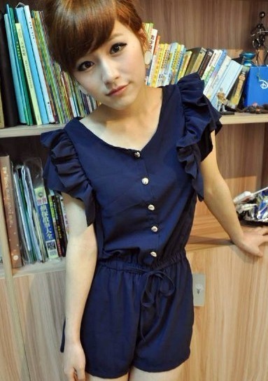 Y 2012 spring sweet fashion chiffon jumpsuit